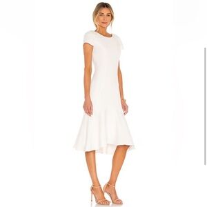 Amanda Uprichard Revolve
Evalina Midi Dress in Ivory White